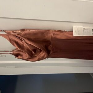 Revelry satin style formal or bridesmaid dress. Desert Rose color.